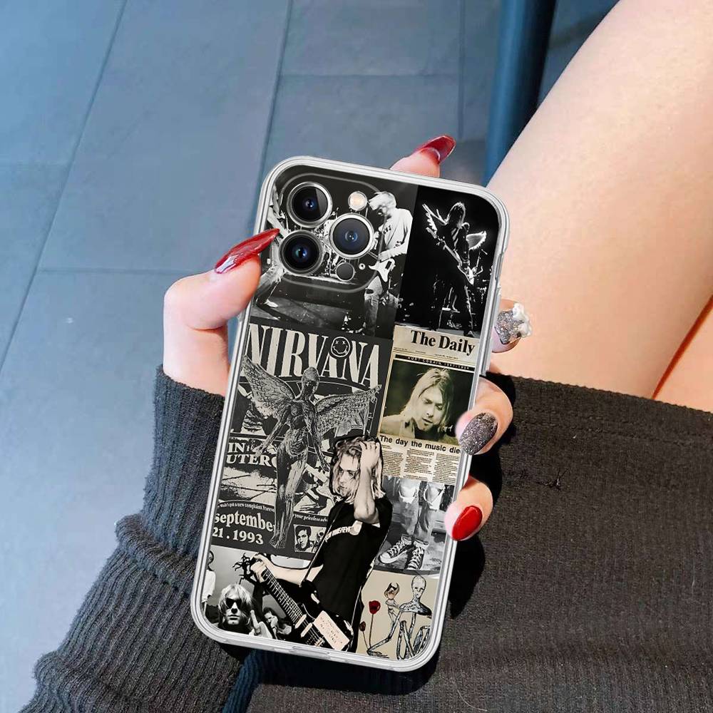 Rock Classic N-Nirvana Band Phone Case For IPhone 17 16 15 14 13 12 11 Pro Max 13 12 Mini 17Air 16e Clear Cases