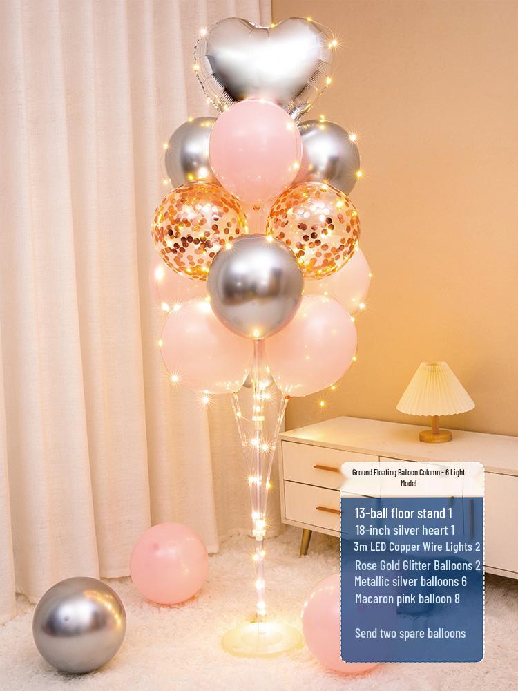 Luminous Floating Table Balloon Heart Decor for Birthday & Banquet
