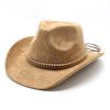 Cross-Border Amazon Autumn And Winter Western Cowboy Hat Suede British Jazz Hat European And American Men'S And Women'S Ethnic Style Top Hat