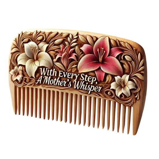 

Расческа ручной работы с цветком на День матери, антистатическая деревянная расческа, портативная для женщин, тонких, густых, коротких, длинных вьющихся волос, распутывающая и укладочная расческа