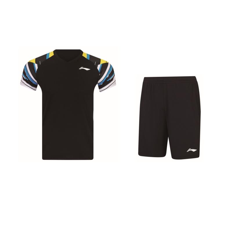 Li Ning Badminton Collection Badminton Jersey Set Unisex Black AATW015-1 2XL