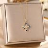 Japan and South Korea Simple Popular Wind Titanium Steel Necklace Female Niche Exquisite Internet Celebrity Zircon Clavicle Chain High-end Jewelry