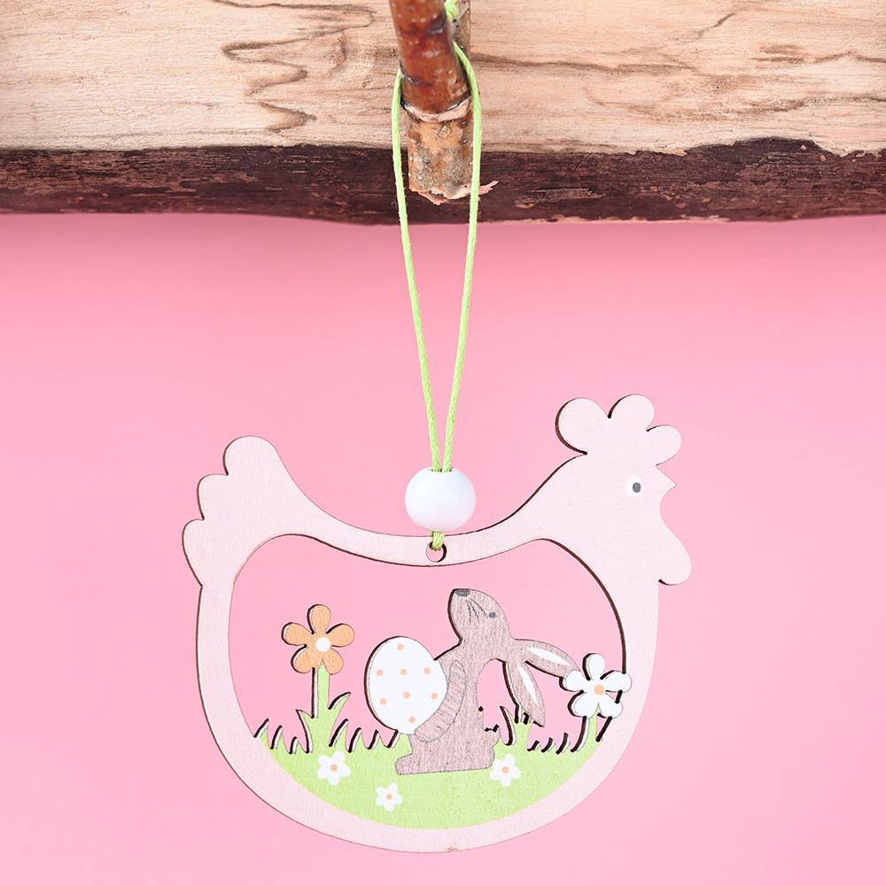 Easter Wooden Enchanting Hanging Decorations Including Cute Rabbit And Designs Chick