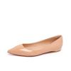 Nude single shoes women's patent leather 2025 autumn new red-soled shallow mouth pointed flat shoes inner height increase commuting temperament women'