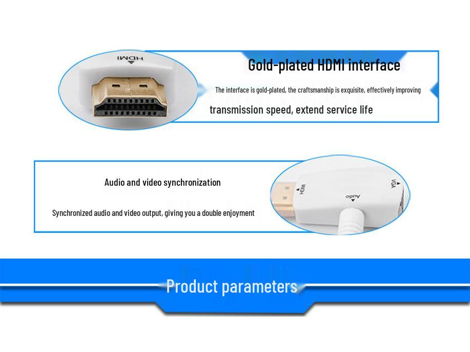 HDMI to VGA High-Definition Video Converter with Audio Adapter 1080P