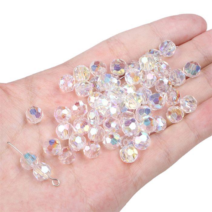 PERLES EN VERRE CRISTAL 8X7MM 10PCS/SAC