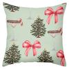 Christmas Pattern Pillows With Bow Tree And Wine Glass Polyester pillowcase, sofa decorative cushion cover, bedside throw pillow