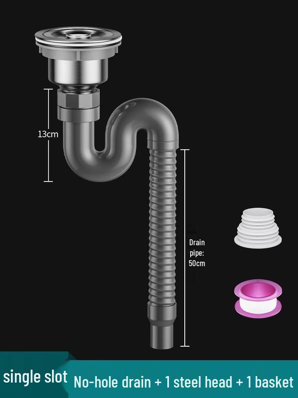 

Yun Wen Ji Thickened Plastic Single Sink Drain Pipe Set