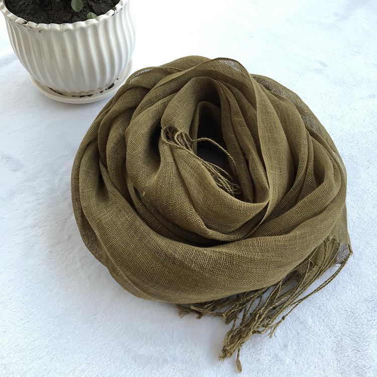 South Korea Dongdaemun Light Linen Scarf, Solid Color Sunscreen Scarf, Source