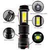 Portable LED Telescopic Zoom Flashlight COB+XPE Built In Battery USB Charging Emergency Torch Outdoor Waterproof Camping Lantern