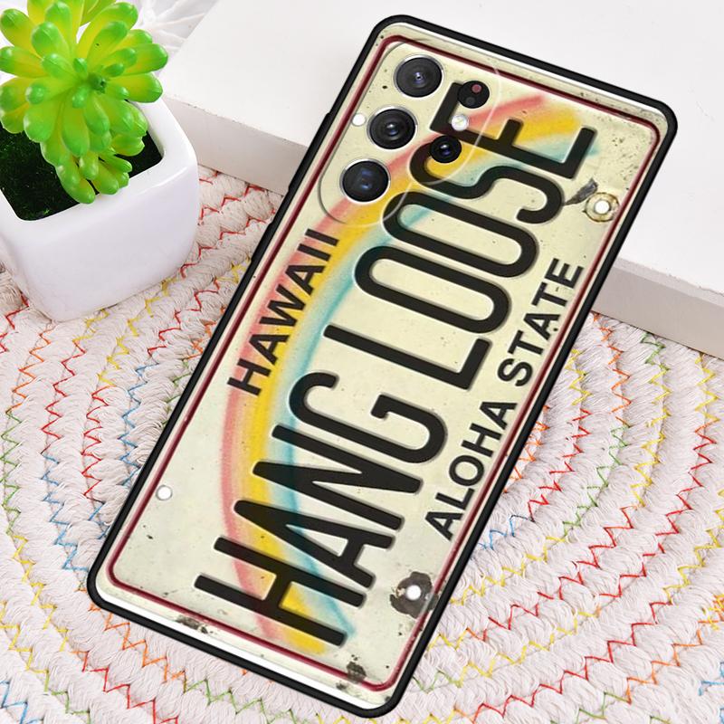 

Vintage Hawaii License Plate Aloha TPU Phone Case For Samsung Galaxy note 10 pro S26 S25 S24 S23 S22 Ultra Plus S21 FE S20 Cover Galaxy S23+