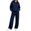 Women's 2 Piece Lined Hoodie and Wide Leg Pants Set Casual Tracksuit for Fall Winter