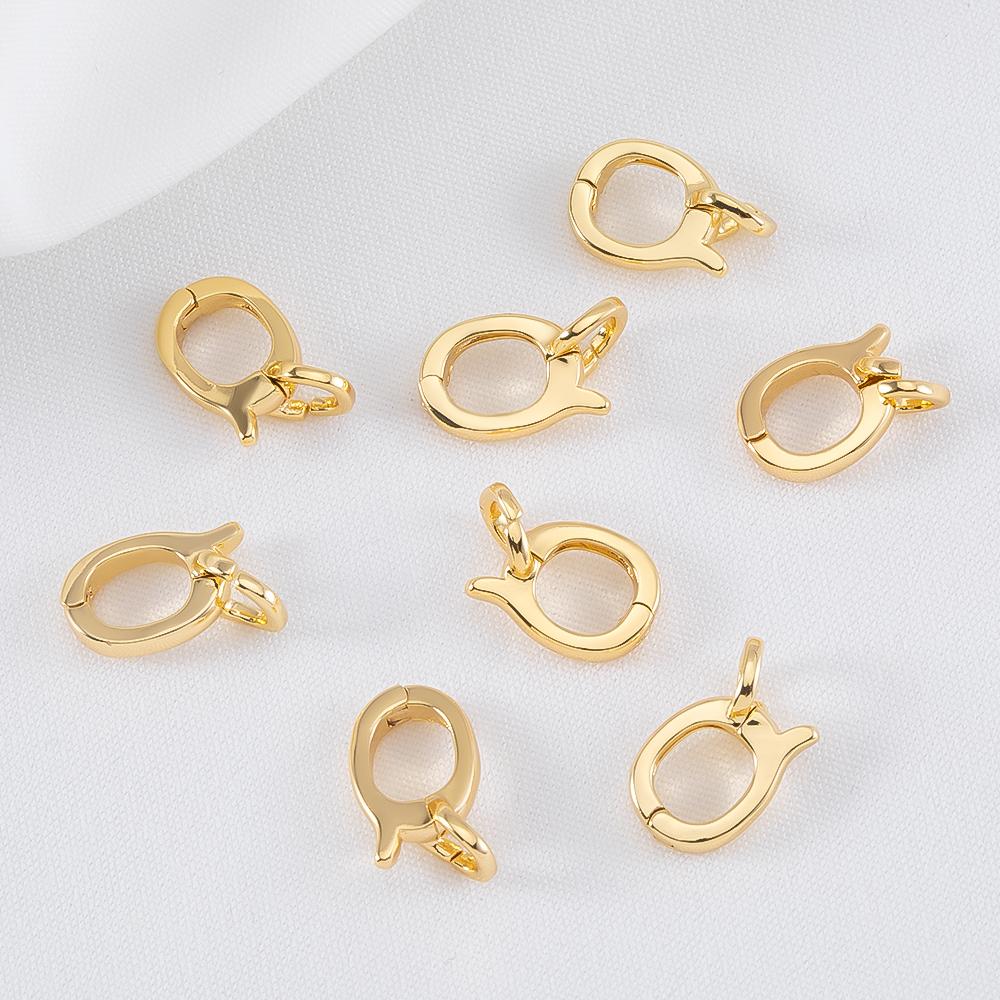 

2pcs 18K Gold Plated Brass Enhancer Pendant Bail Connector Jewelry Making Bail Necklace Bracelet Component DIY Findings Supplies 2pcs 7.8X13mm
