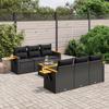 VidaXL Garden Lounge Set with Cushions 7 Pcs, Patio Sofas, Patio Furniture Set, Outdoor Furniture, Black 3226629