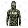 HUK Fishing Shirts Long Sleeve Hooded Face Cover Wear Outdoor