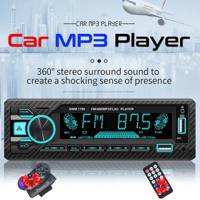 New Bluetooth Car MP3 Player 7 Adjustable Backlight Colors Car Stereo Radio Intelligent AI Voice Control Support Mobile Phone Positioning