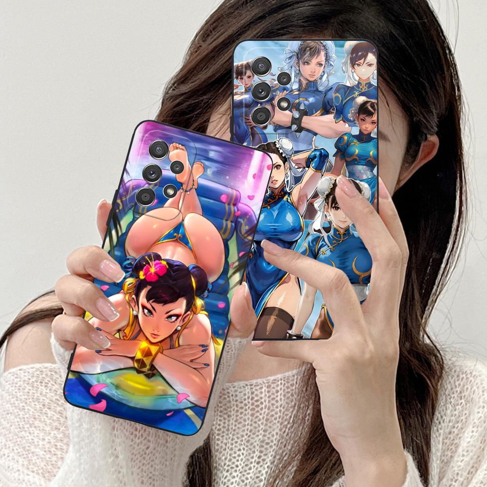 Street Fighter Chunli Phone Case for Samsung Galaxy M55 54 42 35 34 33 32 23 22 15 14 13 12 F55 5G Colorful Cover Cover Pretty
