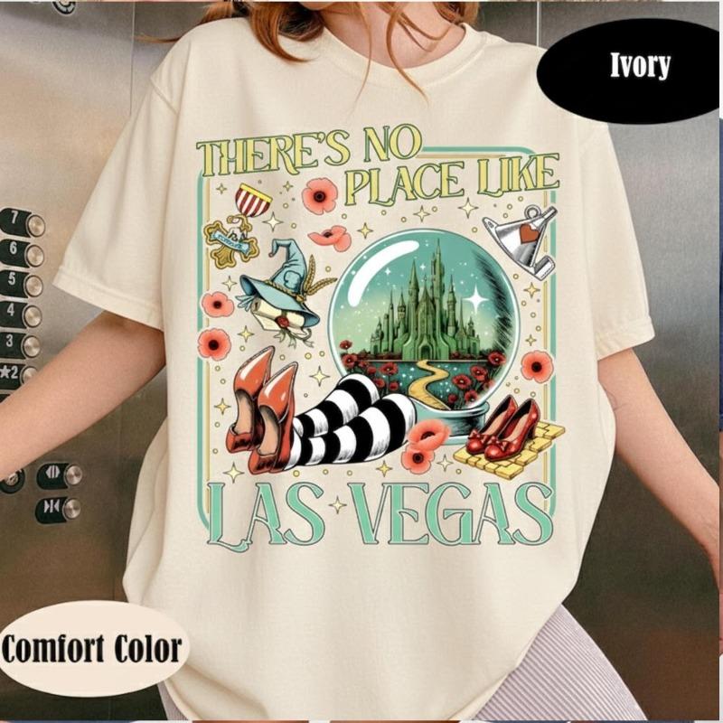 Das Wunderbare Zauberer Hemd Kein Ort wie Las Vegas Grafik-T-Shirt Gelbe Ziegelsteinstraße Inspiriertes Hemd Auf zum Zauberer Fan-Geschenk