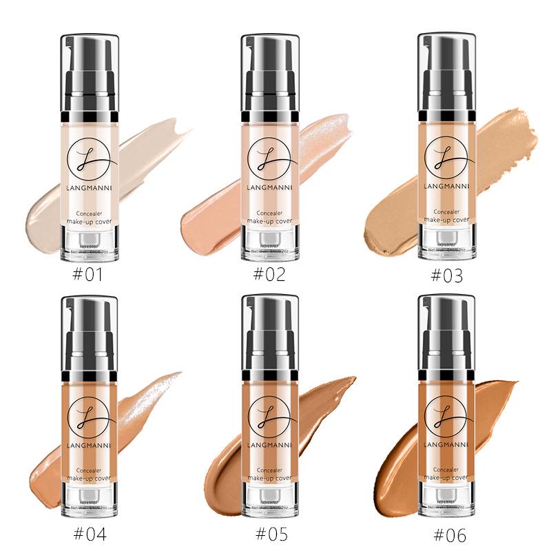 Flüssiger Foundation-Concealer, hellt den Hautton auf, wasserdicht und nicht leicht zu entfernen, Make-up, BB-Creme, 6 Farben optional