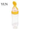 Infant Cereal Feeding Bottle Baby Silicone Squeeze Spoon, Single-handed Rice with Dispensing Spoon Flow Control, Easy Clean for Toddler