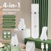 4-in-1 Electric Dog Clippers Low Noise Cordless Pet Grooming Clipper USB Rechargeable High Power Pet Electric Hair Clipper