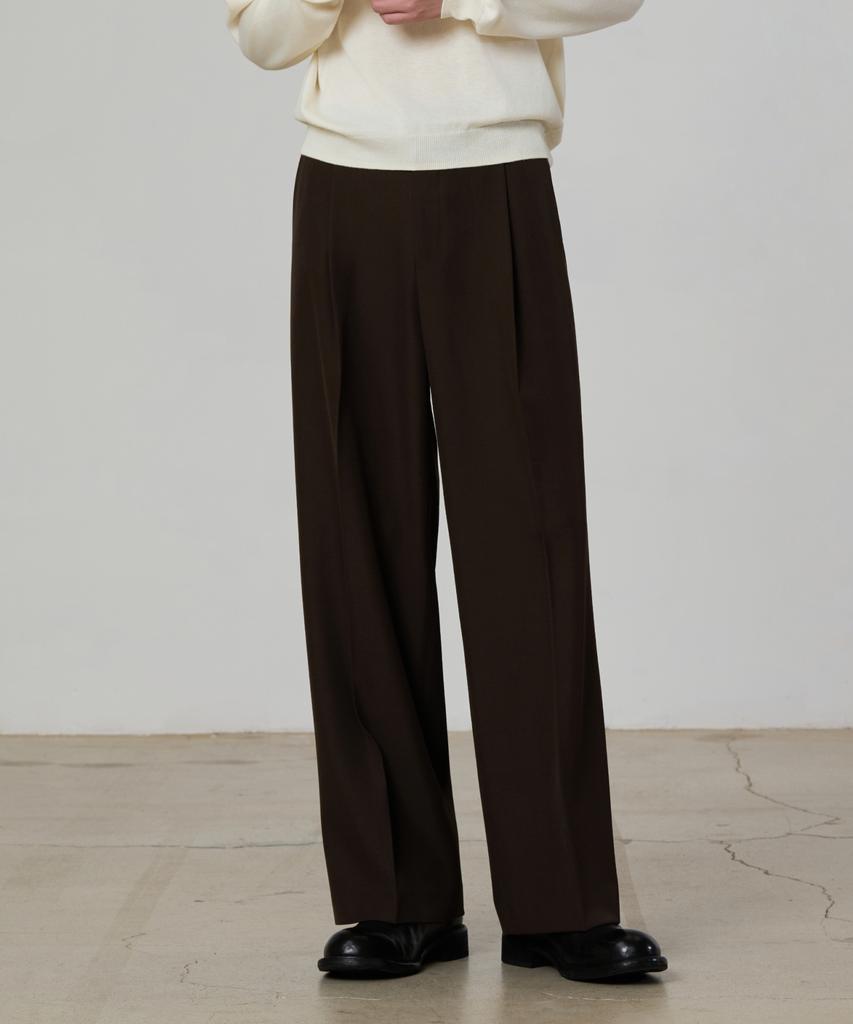 HYOJI Single-Pleat Wide Slacks (All Seasons, Summer - 8 Colors)
