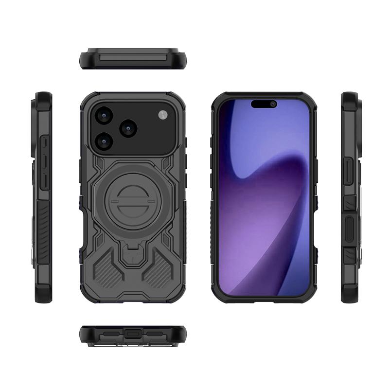 Magnetic Wireless Charge Cover For iPhone 17 Pro Max Phone Holder Armor Back Case For iPhone 17 Pro Cover For iPhone 17 Pro Case