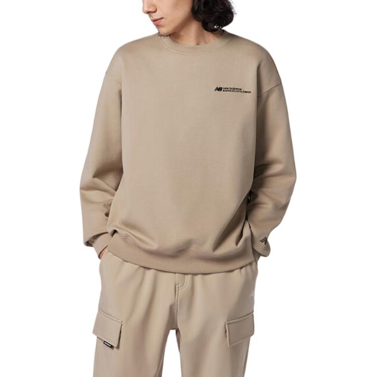 New Balance Sweatshirts Men's Khaki Crew Neck Moderate Regular NCD43081-LBE