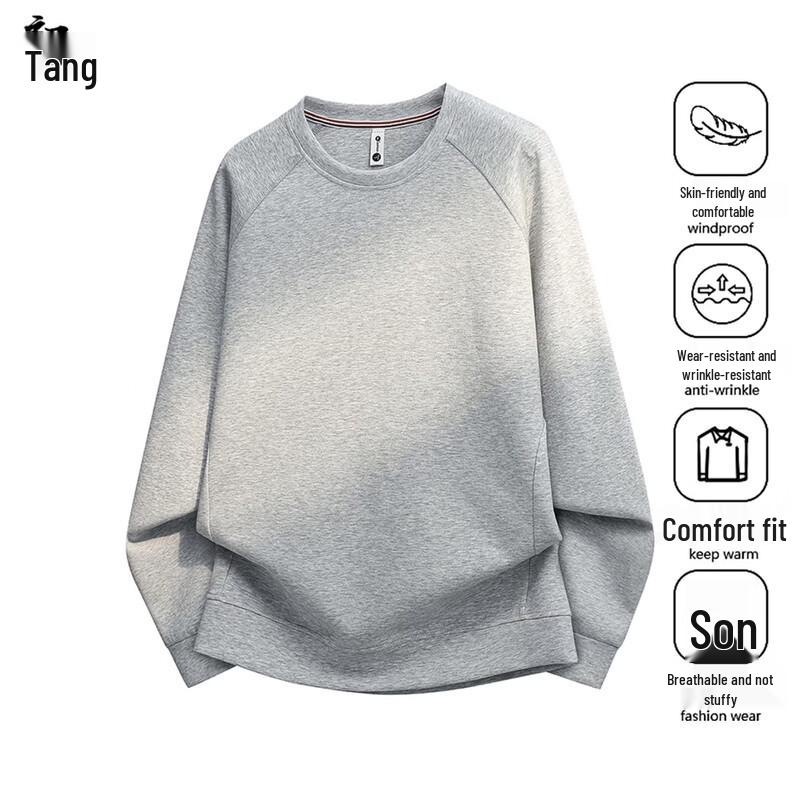 Chutang Men s Heavyweight Cotton Crew Neck Pullover Sweatshirt 4XL