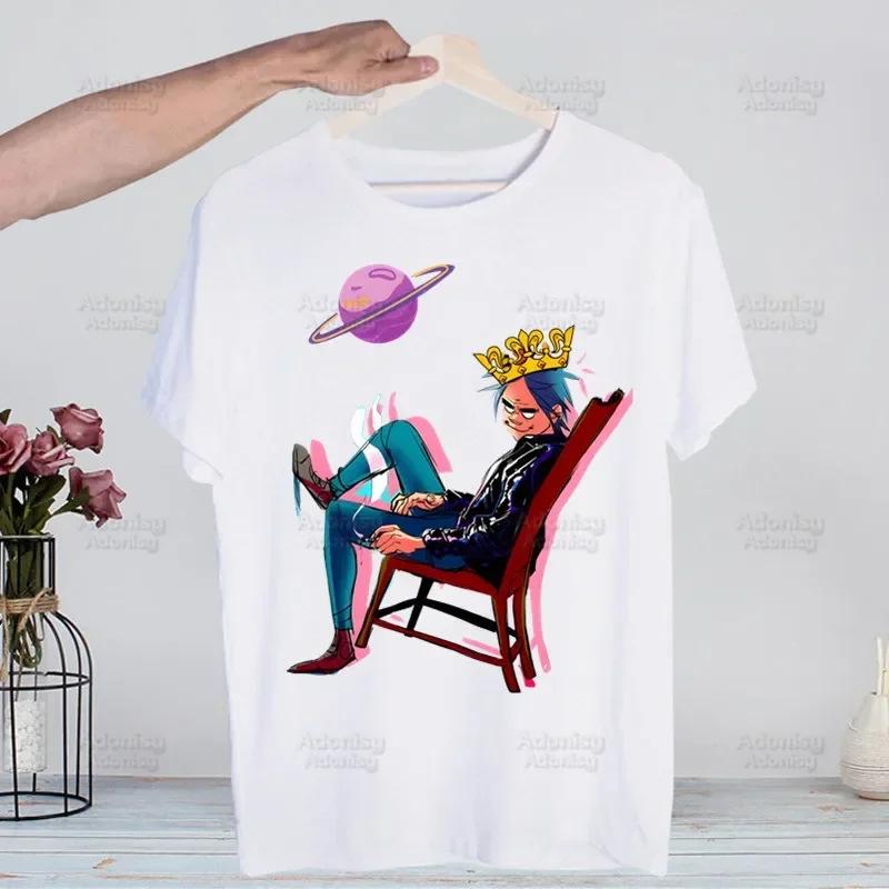 Music Band Gorillaz PUNK ROCK ChakaKhan Noodle Funny T Shirt Men New Casual Short Sleeve Tshirt Homme Manga Unisex T-shirt Tees