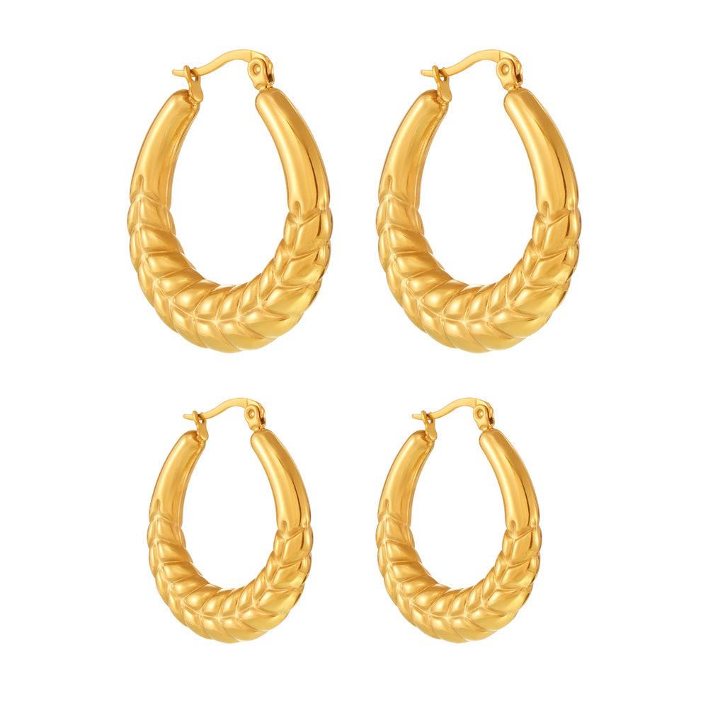 Qiong Yao Gold Plated Stainless Steel Geometric U-Shaped Earrings - Durable and Versatile Fashion Essential
