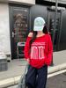 2025 Spring/Autumn Women's Off-Shoulder Oversize Sweatshirt, Reversible Design, Loose Fit, Slanted Shoulder Lazy Style Top