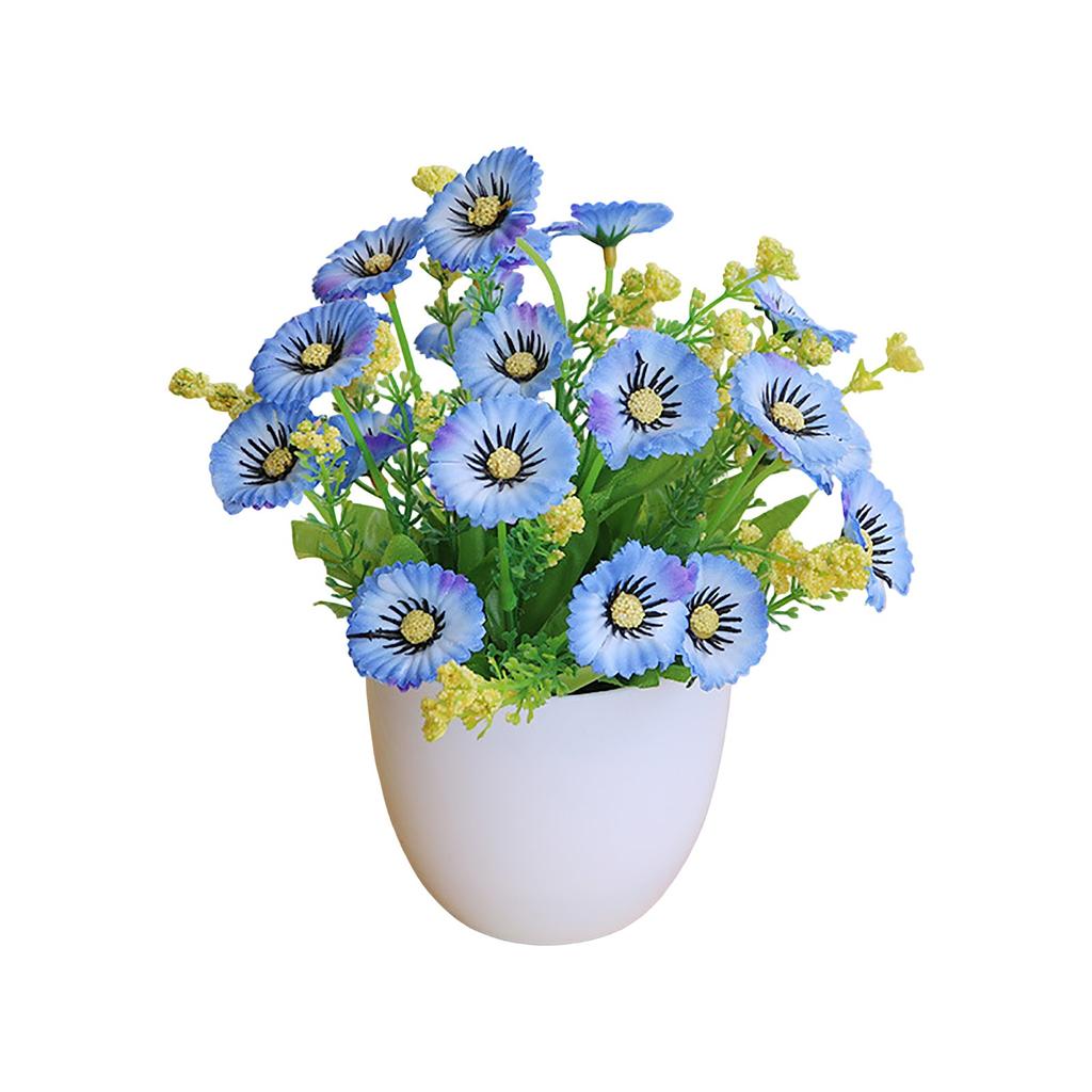 Artificial Money Chrysanthemum Plant Home Decor Faux Flower Pot Indoor Outdoor Decorative Arrangement Table Centerpiece Gift