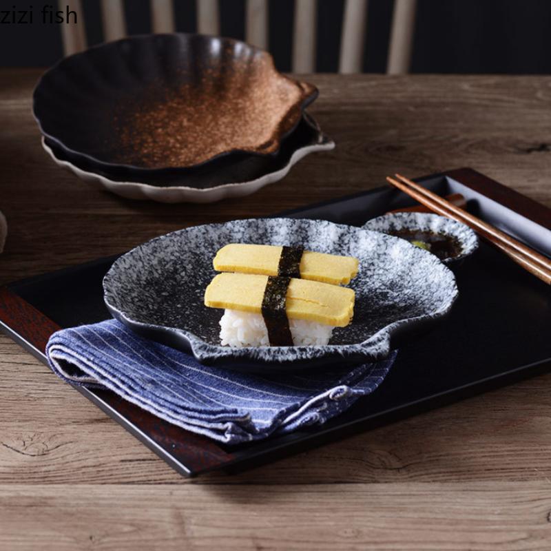 Shell Ceramics Dinner Plate Sushi Plates Fruit Bowl Dessert Plate Dim Sum Dish Salad Bowl Sashime Plates Decorative Bowls Tray