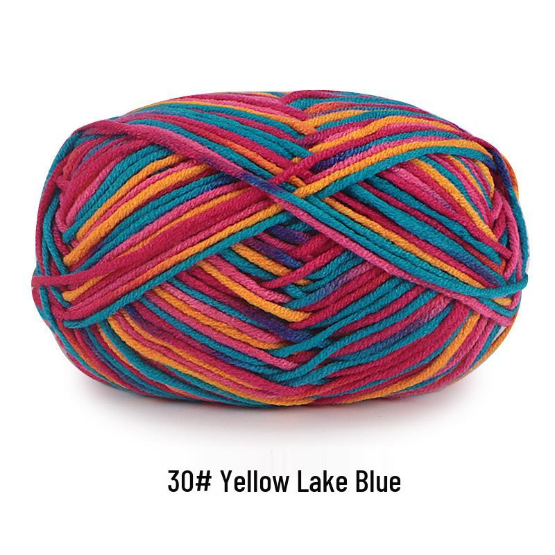 Aou Ou 5-Strand Variegated Milk Cotton Yarn Ball, Floral Medium-Thick, for Baby Scarves and Slippers.
