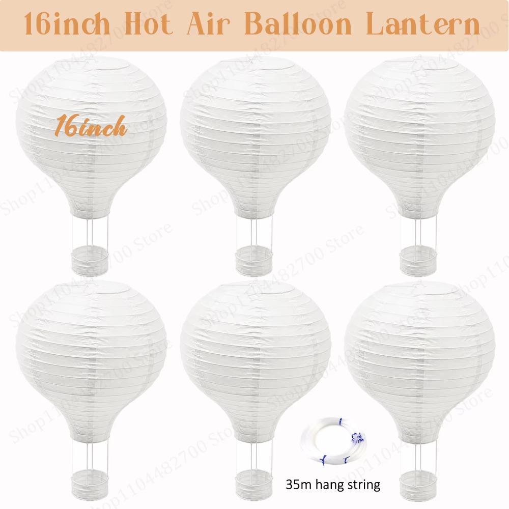 6-48Pcs Hanging Hot Air Balloon Paper Lanterns DIY Party Decorations 8-16inch White Paper Lantern for Wedding Baby Shower Party