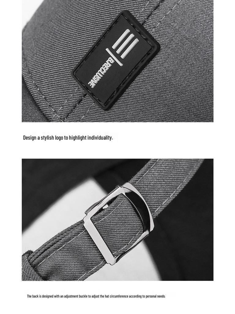 Men's Spring/Summer Duckbill Cap: Offset Print, All-Match, Sunshade, Hard Top Baseball Style