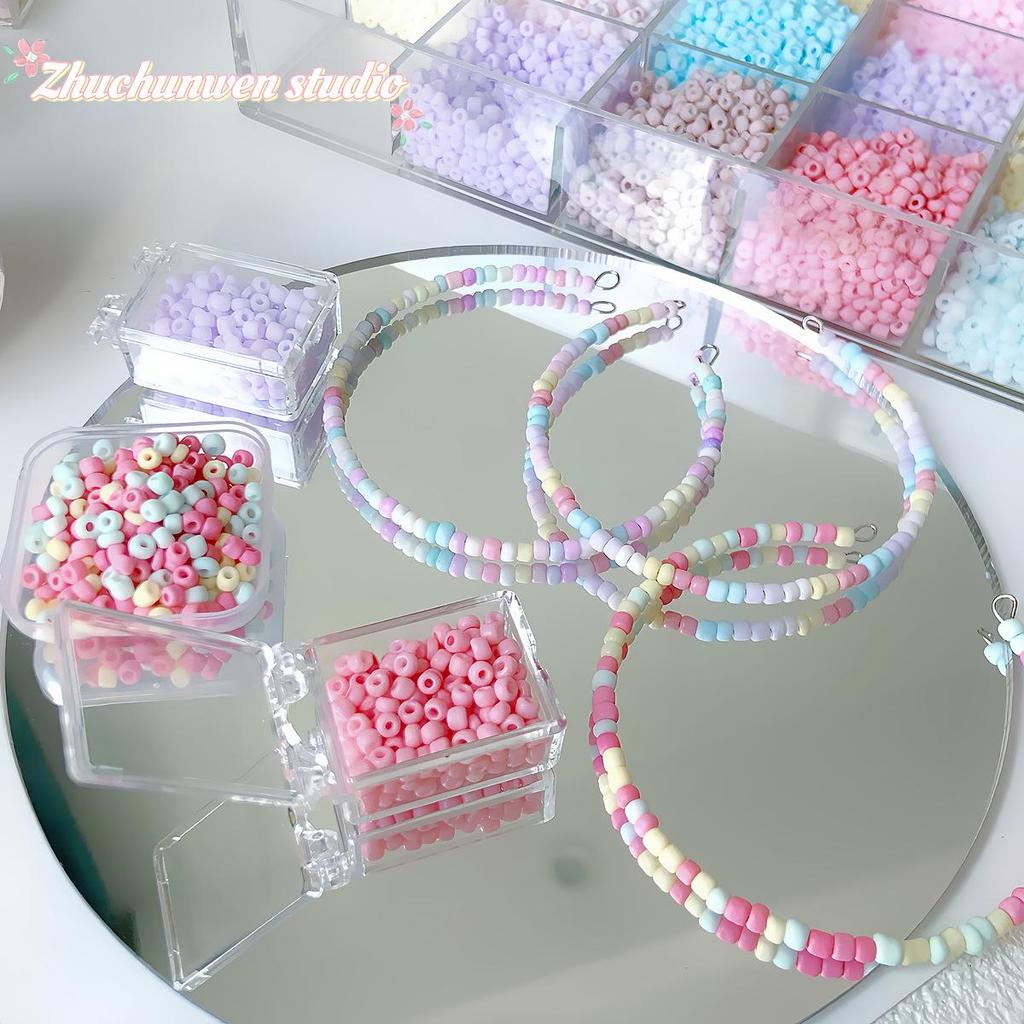 3mm Cream Macaron Glass Seed Beads for DIY Necklaces & Bracelets