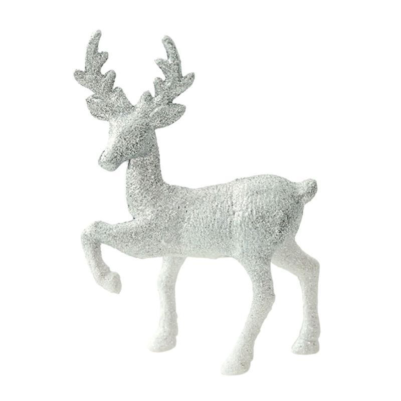 Shimmering Deer Christmas Tree Decoration, Plastic Ornament with Integrated Hanging Loop for a Bright Seasonal Accent