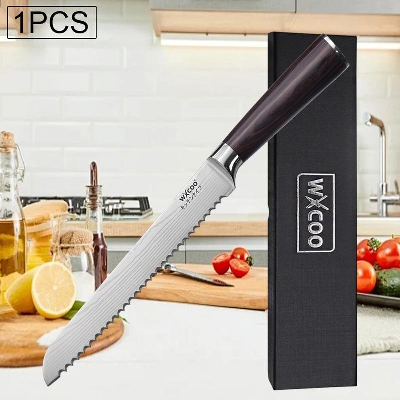 WXCOO Professional Knives Damascus Laser Chef's Knife for Cutting Bone Bread Fruit Melon Stainless Steel Cooking Tools