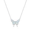 European, American and Korean Niche Platinum White Opal Butterfly Necklace Women's Versatile Collarbone Chain