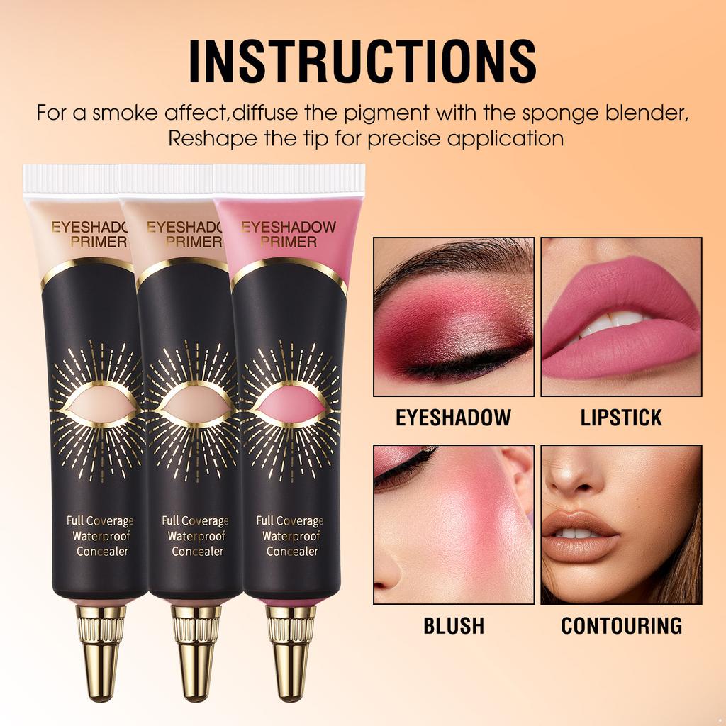 Single 12ml Eye Makeup Pre-Base – Concealer & Brightener 2-in-1 – Long-Lasting Eyeshadow Primer