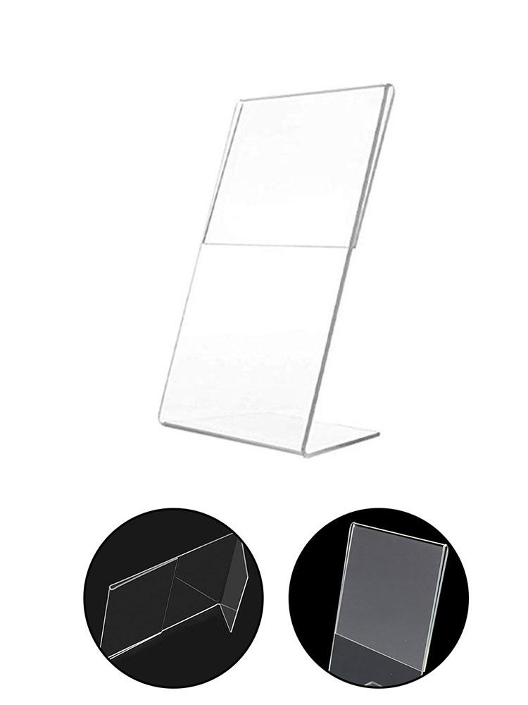 For A6 Transparent Acrylic Display Stand Desk Display Card Stand 10cmx15cm Double Side Clear Menu Stand Ad Frame Photo Holder