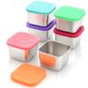 1/2 Pcs Stainless Steel Salad Box Snack Seasoning Container With Silicone Lids Leakproof Stackable Dressing Food Storage Box