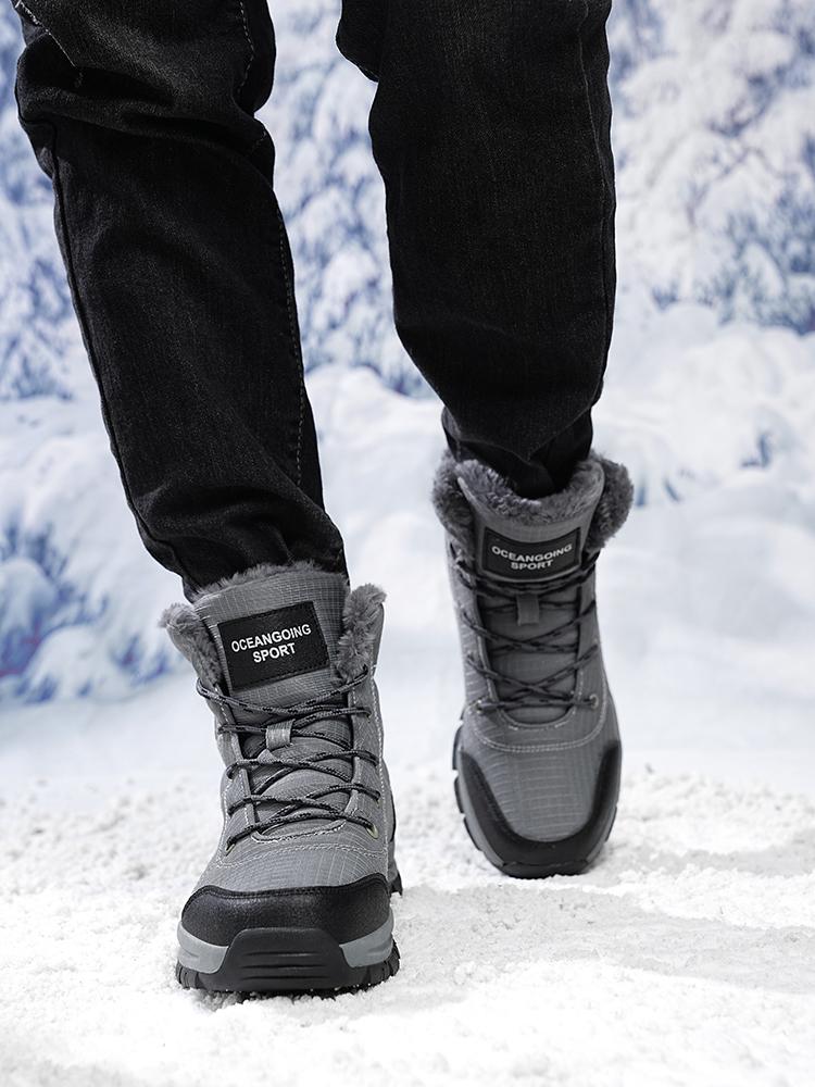 Super Warm Winter Boots With Fur Outdoor Hiking Men Boots Snow Antiskid Waterproof Boots Men Shoes Winter Botas High Top Hombre
