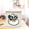Panda Bear Mug Girlfriend Gift Ideas Cute Coffee Mug Panda Gifts Camper Decor Camping Enamel Mug Birthday Gifts for Friend