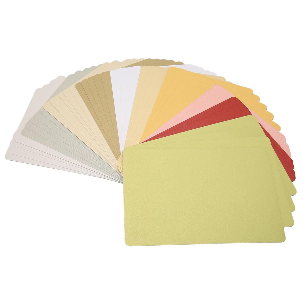 200Pcs Pearlescent Card Stock Assorted Colors Blank Metallic Cardstock Paper with Rounded Corners