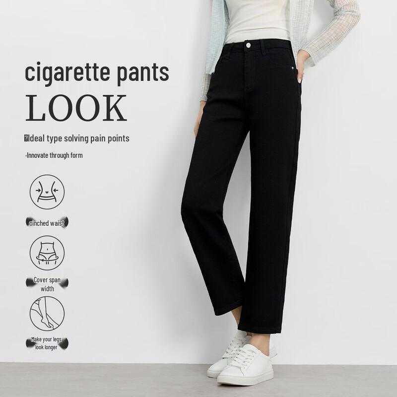 FivePlus High-Waist Cropped Straight-Leg Jeans L