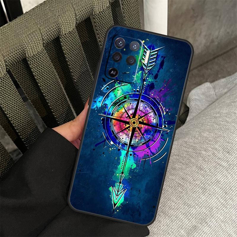 World Map Compass Nautical Case For Oppo A58 A18 A38 A78 A98 A17 A77 A80 A40 A60 A16 A76 A96 A74 A94 A54 A15 A57S Cover