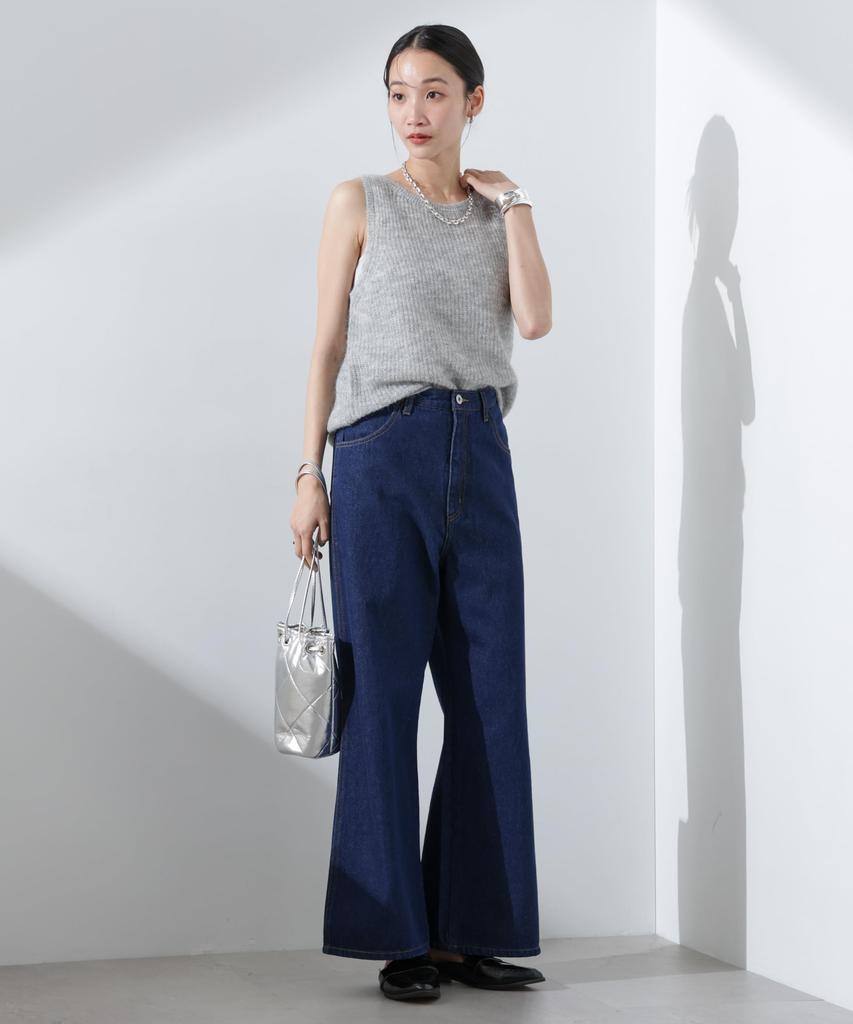 Nano Universe Wide Denim Pants (Can Be Paired with Other Items) Women's Size 38 (121cm) D.Navy (Product Code: 673-5127309)